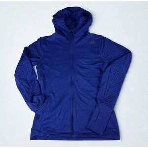 Adidas Climaheat Full Zip Hoodie Jacket Womens Small Blue Thermal Fleece Active